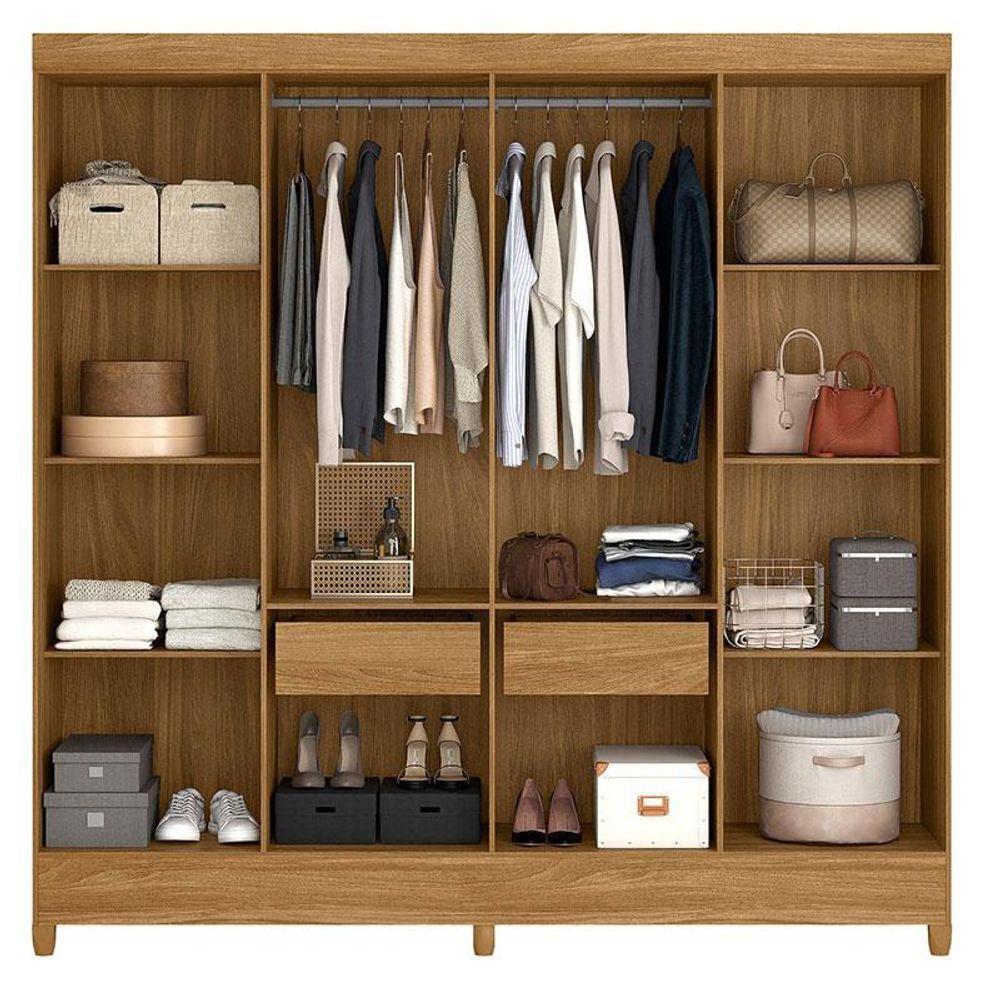 Guarda Roupa Casal Ambiente Marajó 8 Portas Freijó Cinza - Moval - 2