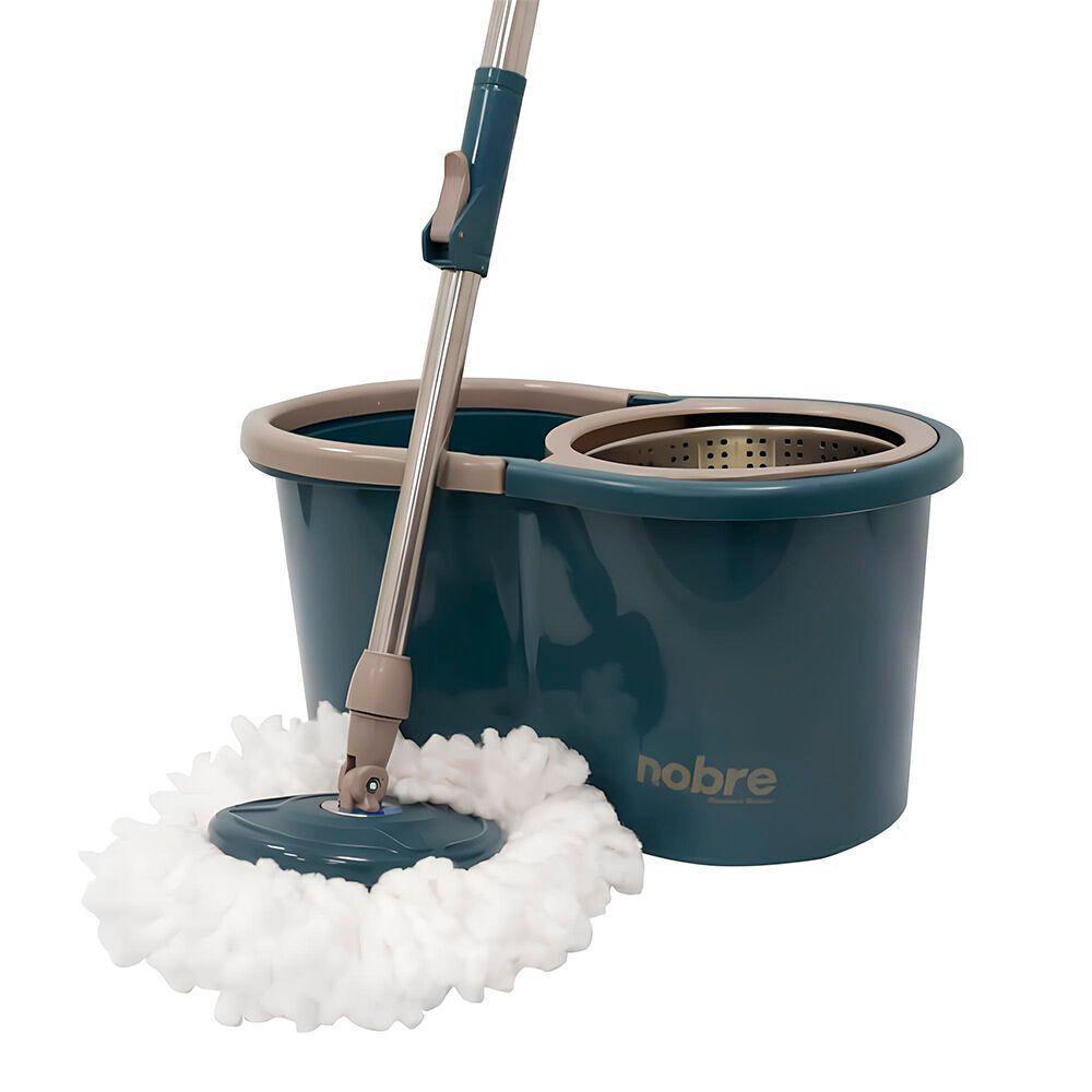 Kit Mop Rotatório Balde 13l Com Cesto Inox E 2 Refis - 1