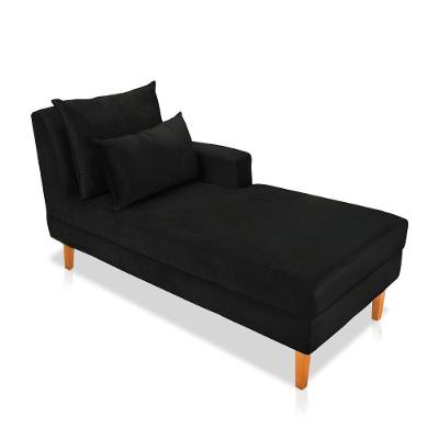 Divã Chaise Chloe 160cm Castanho Preto