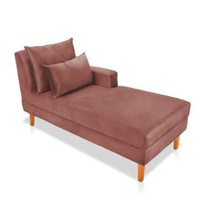 Divã Chaise Chloe 160cm Castanho Rose
