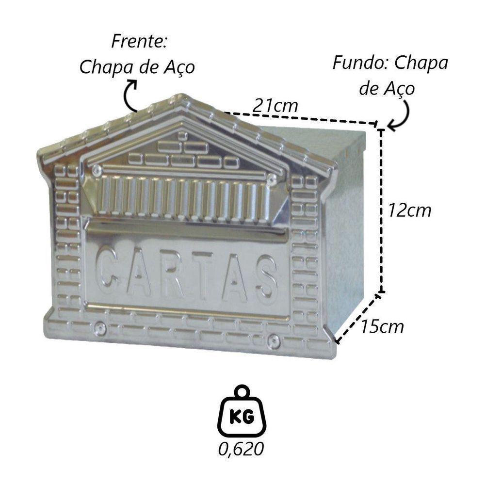 Caixa Correio Cartas Tijolinho Galvinox Embutir 15x21x12cm - 2