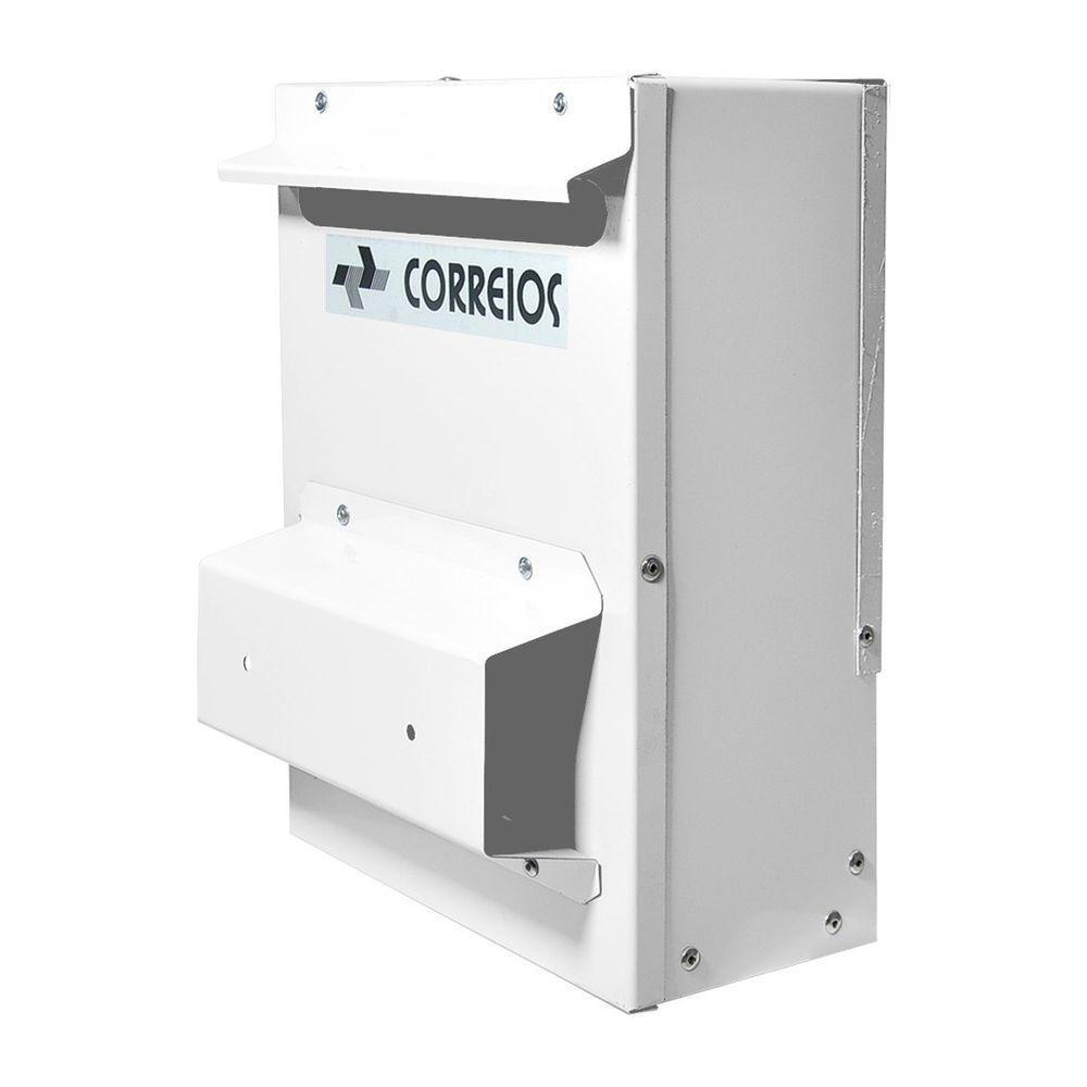 Caixa Correio Branca Embutir Cartas Suporte Cerca 20 X 27 X 12cm - Fp - 1