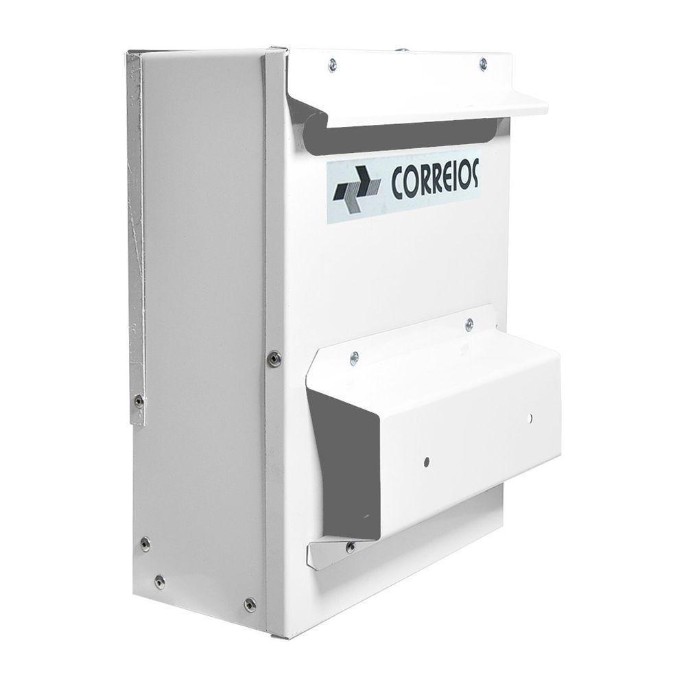 Caixa Correio Branca Embutir Cartas Suporte Cerca 20 X 27 X 12cm - Fp - 2