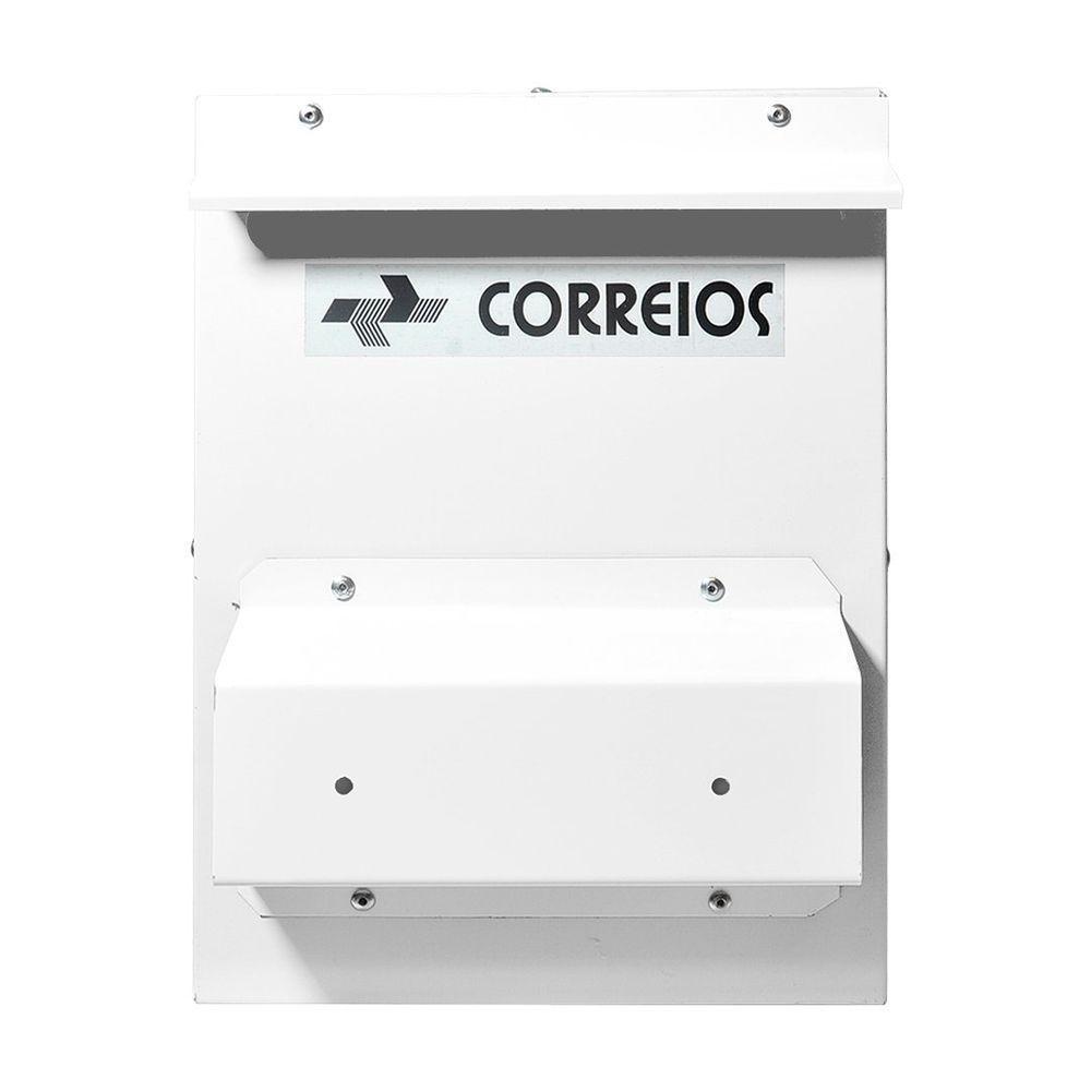 Caixa Correio Branca Embutir Cartas Suporte Cerca 20 X 27 X 12cm - Fp - 5