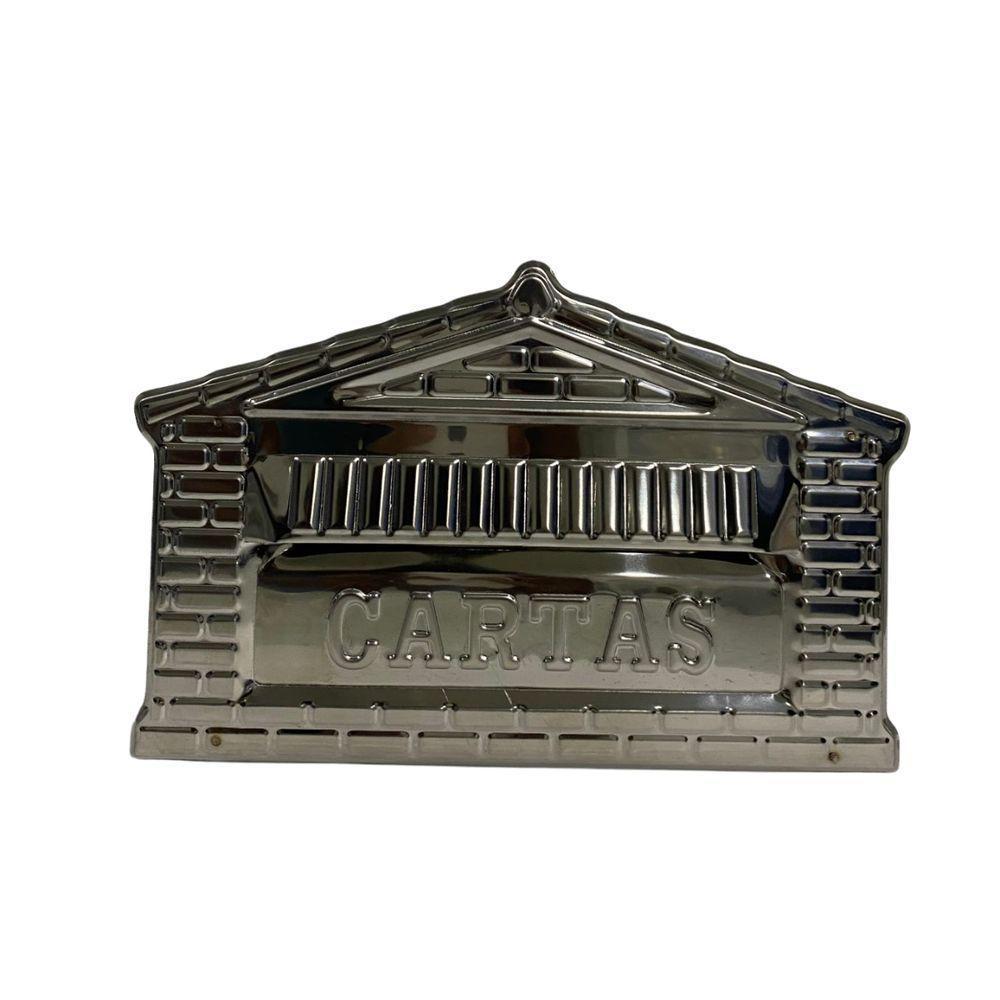 Caixa De Correios Tijolinho Frente E Tampa Traseira Inox 20x25x12cm Cromado - 1