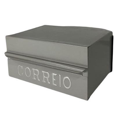 Caixa De Correios Brasileirinha Menor Cinza Tamanho 12x20x10 Aço Cinza