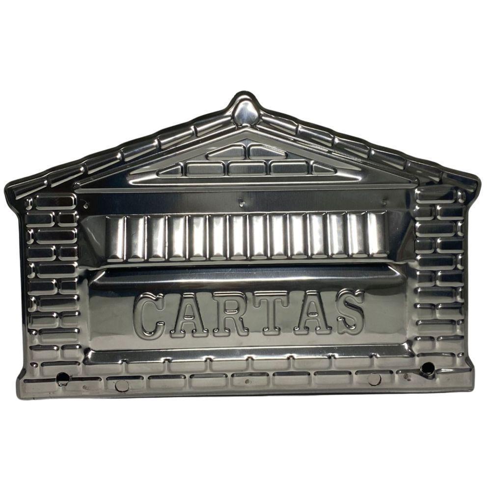 Caixa De Correios Tijolinho Toda Em Inox Grande 20x25x12cm Cromado - 1