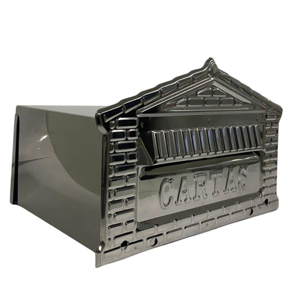 Caixa De Correios Tijolinho Toda Em Inox Grande 20x25x12cm Cromado - 2