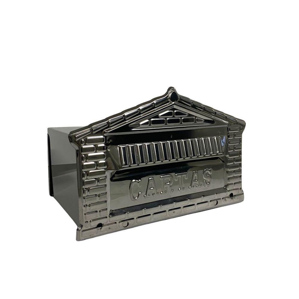 Caixa De Correios Tijolinho Toda Em Inox Grande 20x25x12cm Cromado - 3
