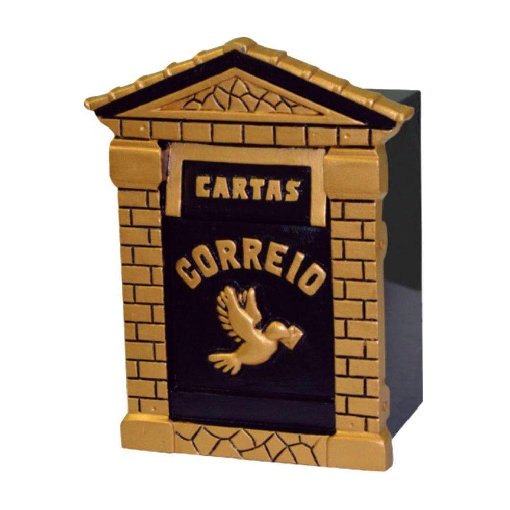 Caixa De Correio Para Cartas Cristal Ouro Detras 15x23x30cm - 1