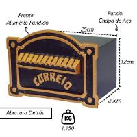 Caixa De Correio Para Cartas Dallas Ouro Detras 20x25x12cm - 2
