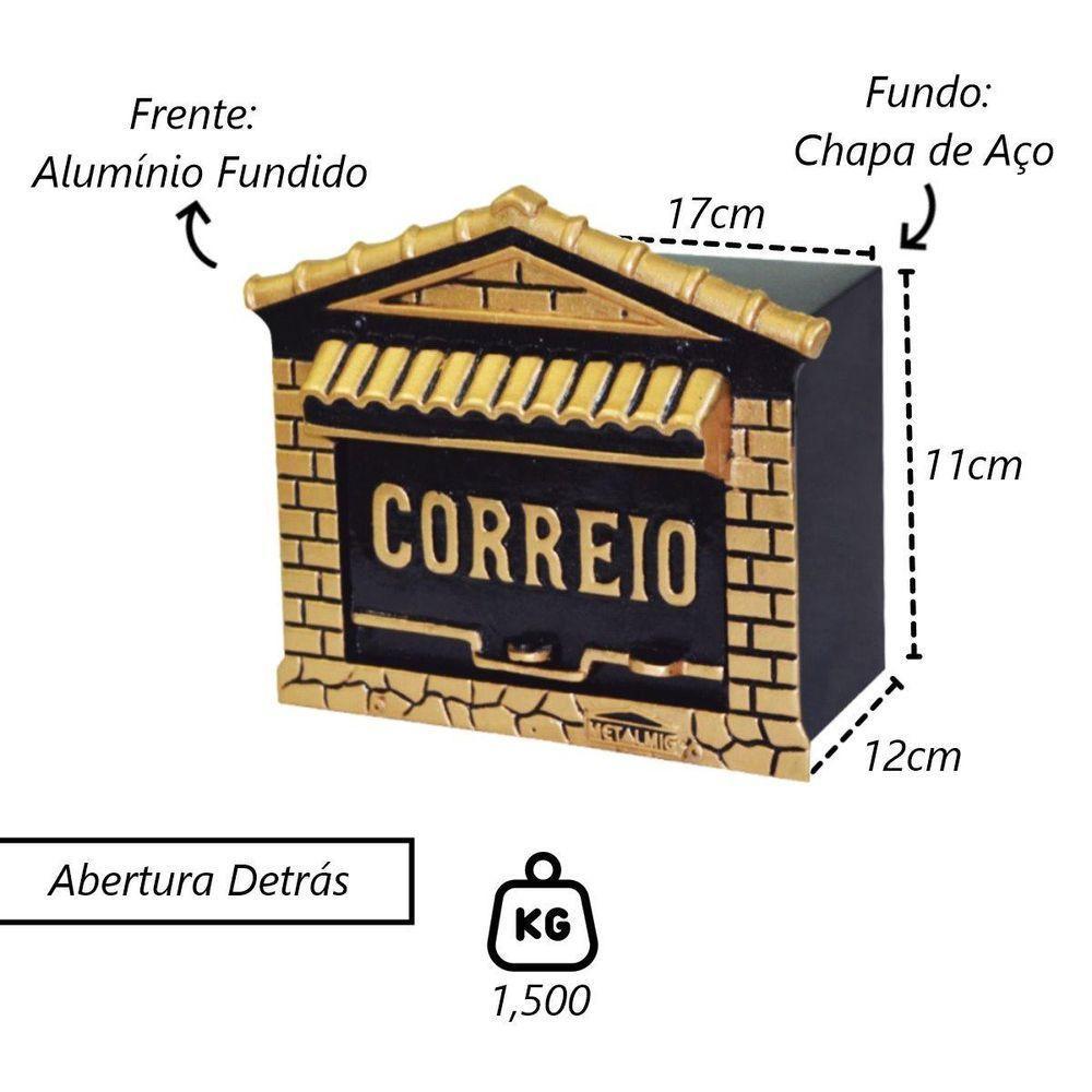 Caixa De Correio Para Cartas Portuguesa Detras 13x24x17cm - 2