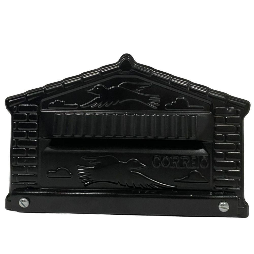 Caixa De Correios Pombinho Preta De Grade Pequena 12x25x12cm Preta - 1