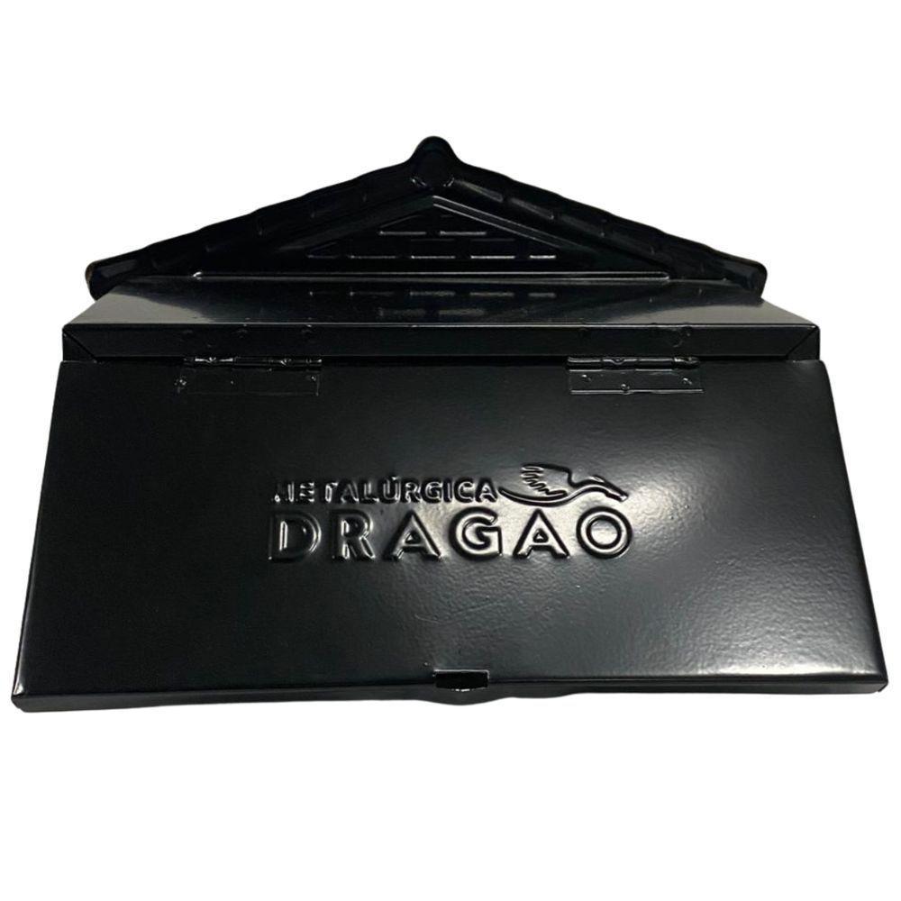 Caixa De Correios Pombinho Preta De Grade Grande 20x25x12cm Preto - 8