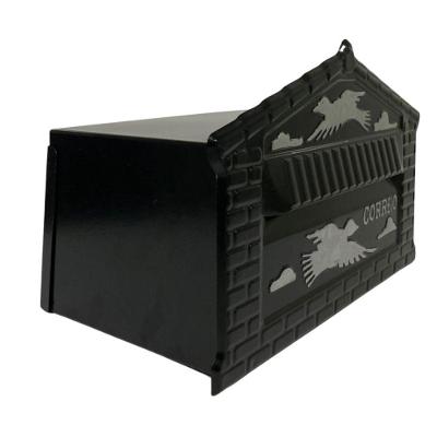 Caixa De Correios Pombinhos De Muro Pequena 12x25x12cm Preta