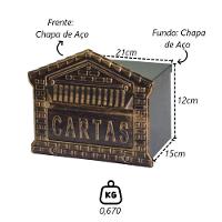 Caixa De Correio Cartas Tijolinho Em Ouro Embutir 15x21x12cm - 2