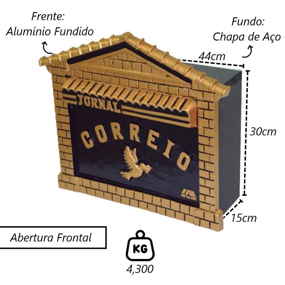 Caixa Correio Para Cartas Jornal Castelo Detras 15x44x30cm - 2