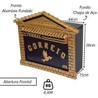 Caixa Correio Para Cartas Jornal Castelo Detras 15x44x30cm - 2