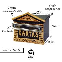 Caixa Correio Cartas Francesa Detras Para Grade 15x21x12cm - 2