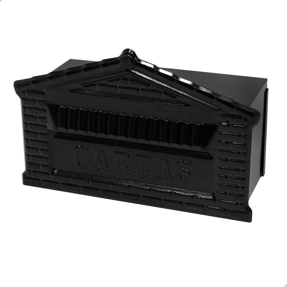 Caixa De Correio Tijolinho Popular 12x25 Para Muro Preta - 1