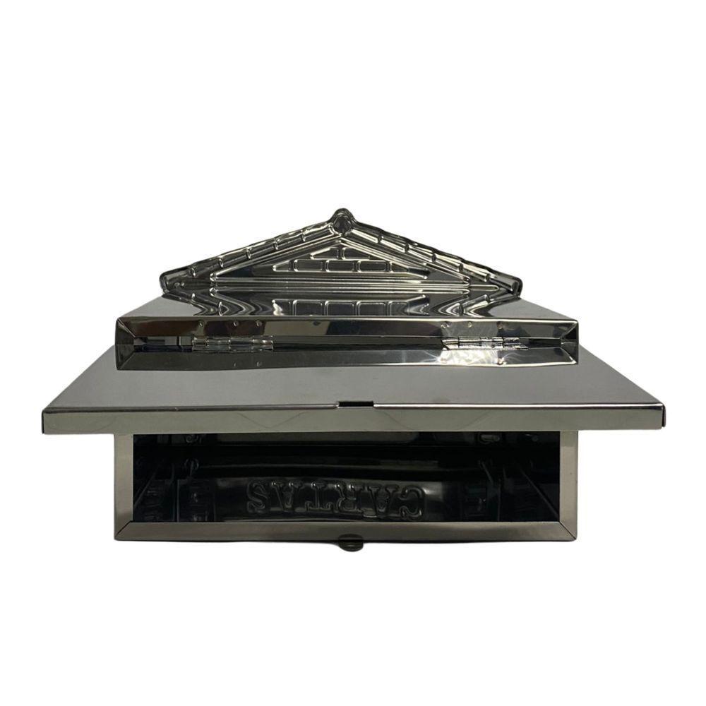 Caixa De Correios Tijolinho Toda Em Inox Pequena 12x25x12cm Cromado - 4