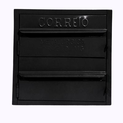 Caixa De Correios Condomínio Preta 2 Módulos Tamanho 15x28x28cm Aço Preto