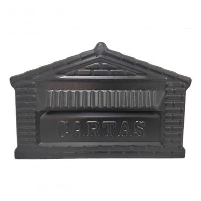 Caixa De Correios Para Muro Grade De Aluminio Inox Moderna Preto