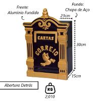 Caixa Correio Para Cartas Diamantina Ouro Detras 15x23x30cm - 2