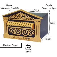Caixa De Correio Para Cartas Romana Ouro Detras 15x25x12cm - 2