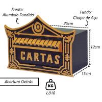 Caixa De Correio Para Cartas Chinesa Ouro Detras 15x25x12cm - 2