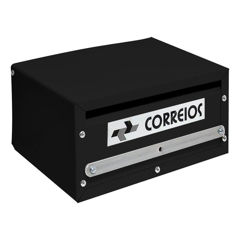 Caixa De Correio Preta Retangular Cartas 20 X 10 X 15 Cm - Fp - 3