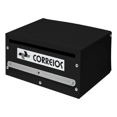 Caixa De Correio Preta Retangular Cartas 20 X 10 X 15 Cm - Fp