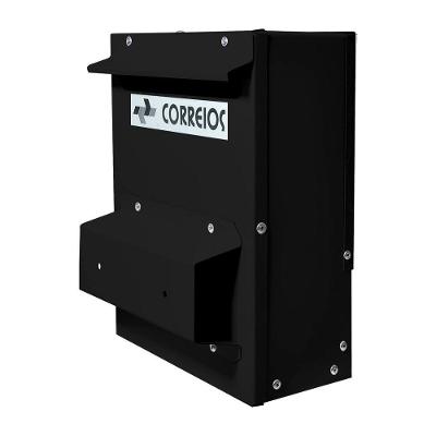 Caixa Correio Preta Embutir Cartas Suporte Cerca 20 X 27 X 12cm - Fp