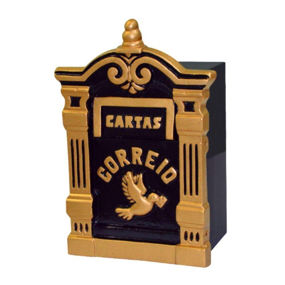 Caixa Correio Para Cartas Diamantina Ouro Detras 15x23x30cm - 1