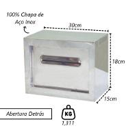 Caixa Correio Carta Condomínio Detras Inox Chave 15x30x18cm - 2