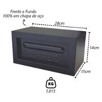 Caixa Correio Cartas Popular Preta De Embutir 15x28x14cm - 2