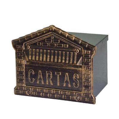 Caixa De Correio Cartas Tijolinho Em Ouro Embutir 15x21x12cm