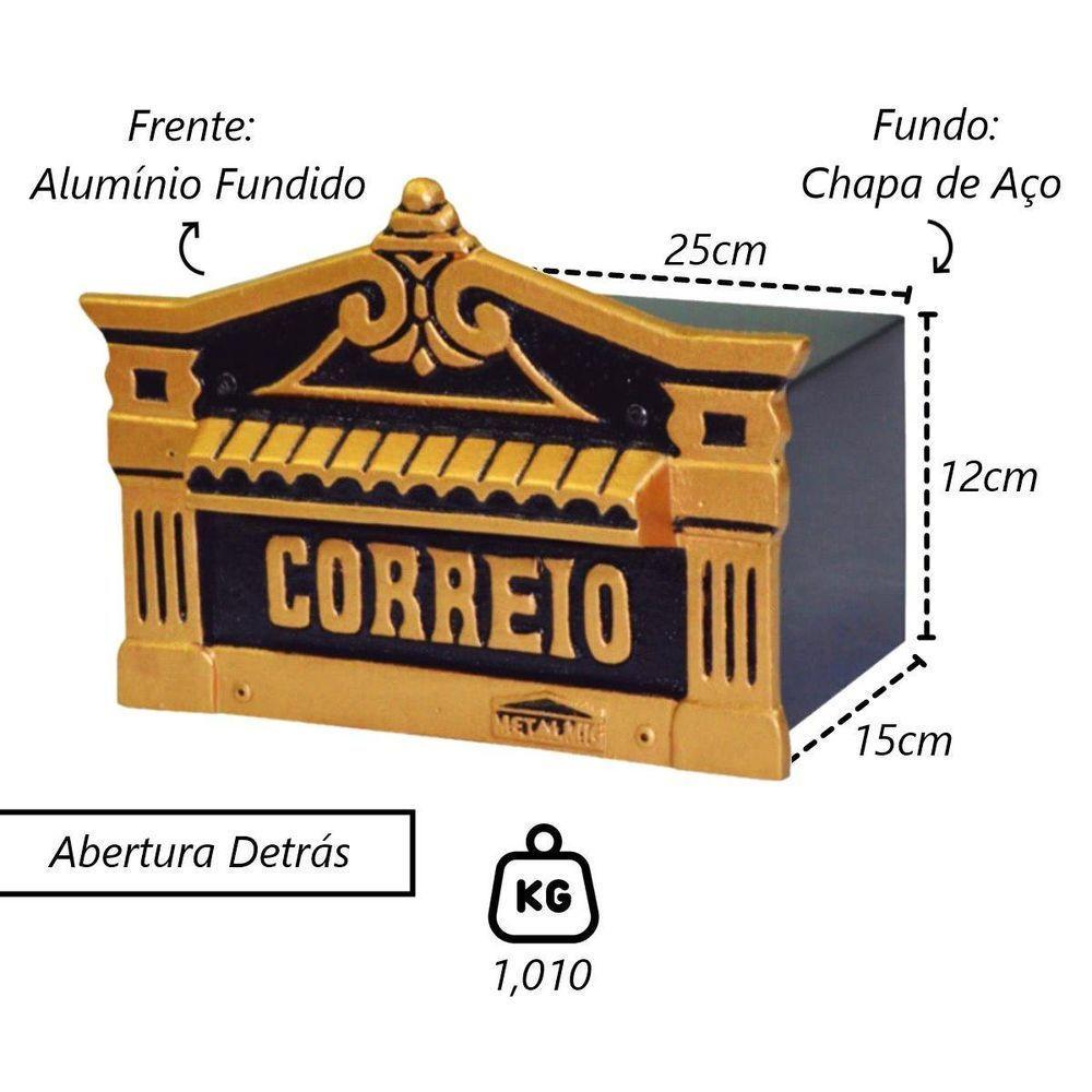 Caixa De Correio Para Cartas Mineira Ouro Detras 15x25x12cm - 2