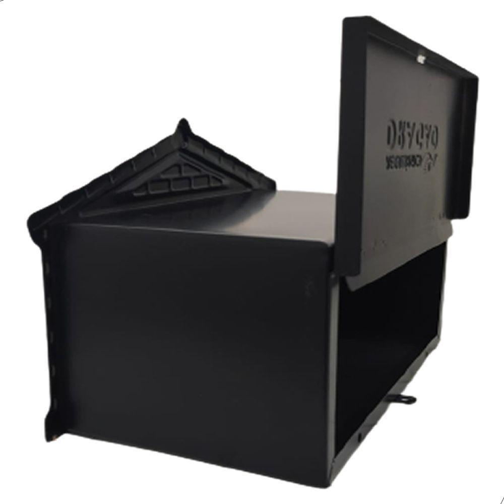 Caixa De Correio Tijolinho Popular 12x25 Para Muro Preta com cinza - 2
