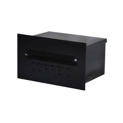 Caixa De Correio Para Cartas Liza Preta Embutir 15x21x12cm