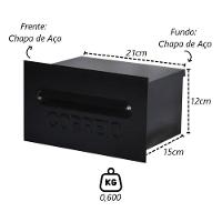 Caixa De Correio Para Cartas Liza Preta Embutir 15x21x12cm - 2