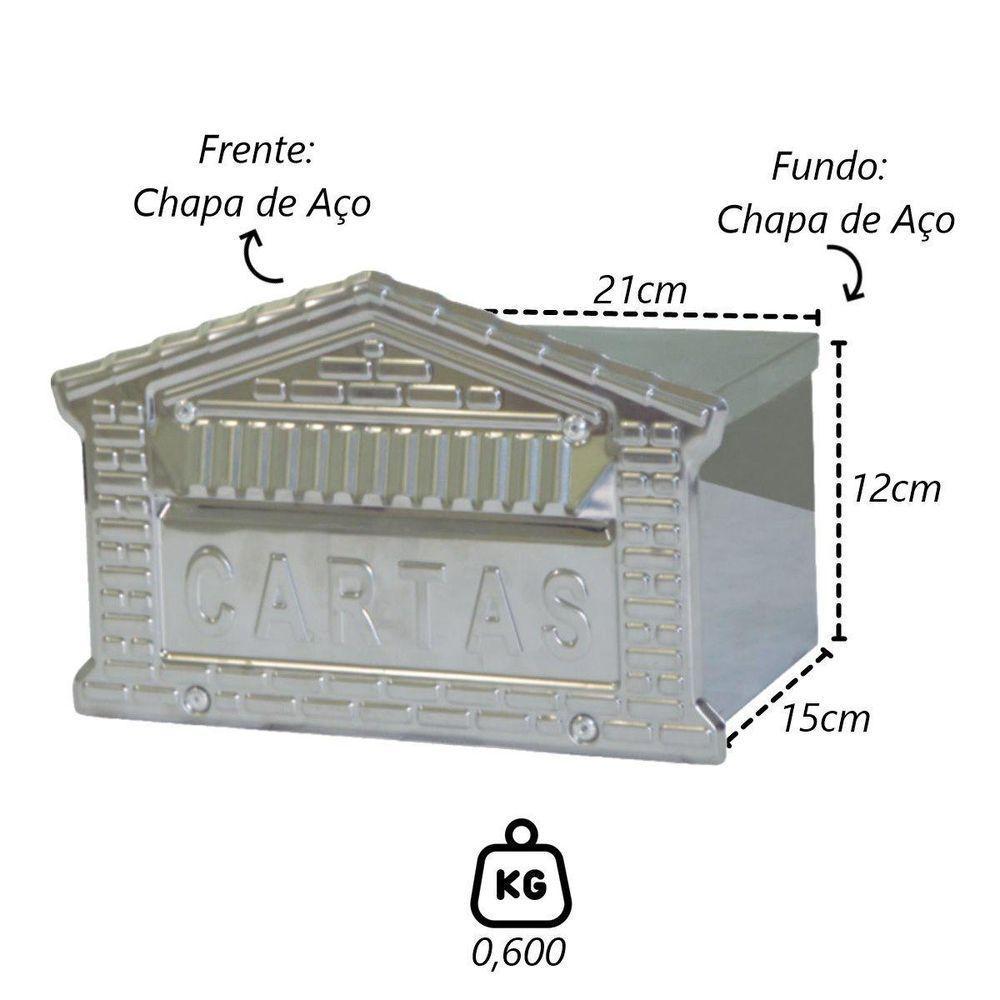 Caixa De Correio Cartas Tijolinho Inox Embutir 15x21x12cm - 2