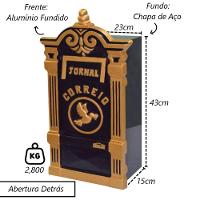 Caixa Correio Cartas Revistas Tiradentes Detras 15x23x43cm - 2