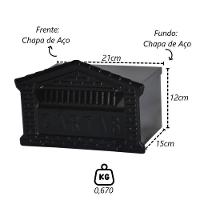 Caixa De Correio Cartas Tijolinho Preta Embutir 15x21x12cm - 2