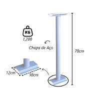 Coluna Pé Para Caixa Correio Americana Chapa Aço Branca 78cm - 2