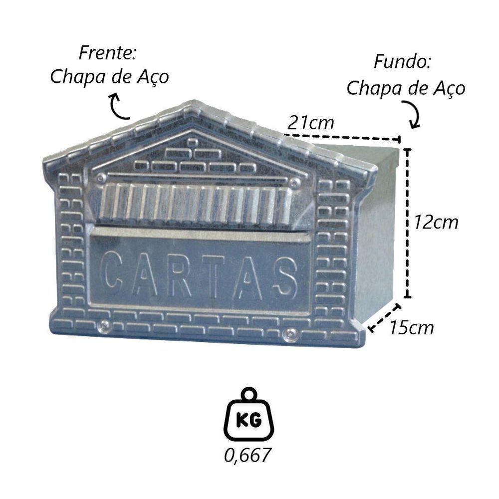 Caixa De Correio Cartas Tijolinho Popular Embutir 15x21x12cm - 2