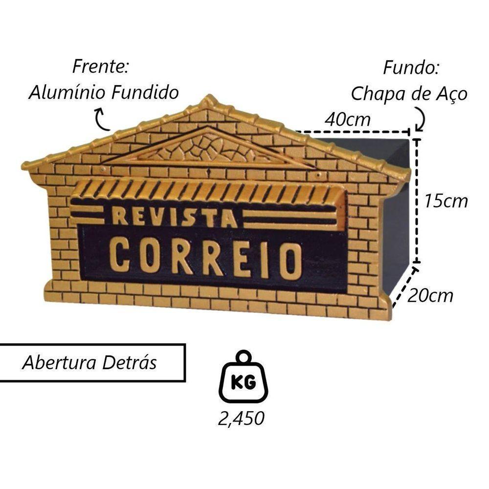 Caixa Correio Para Cartas Atlanta Revista Detras 20x40x15cm - 2