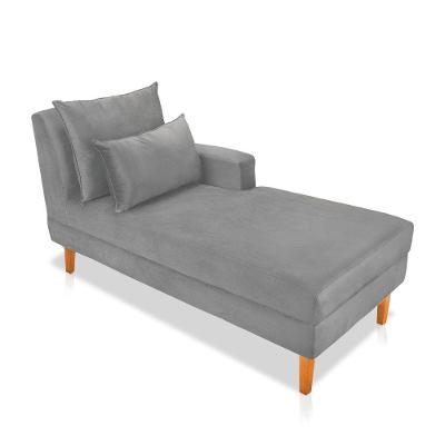 Divã Chaise Chloe 160cm Castanho Cinza