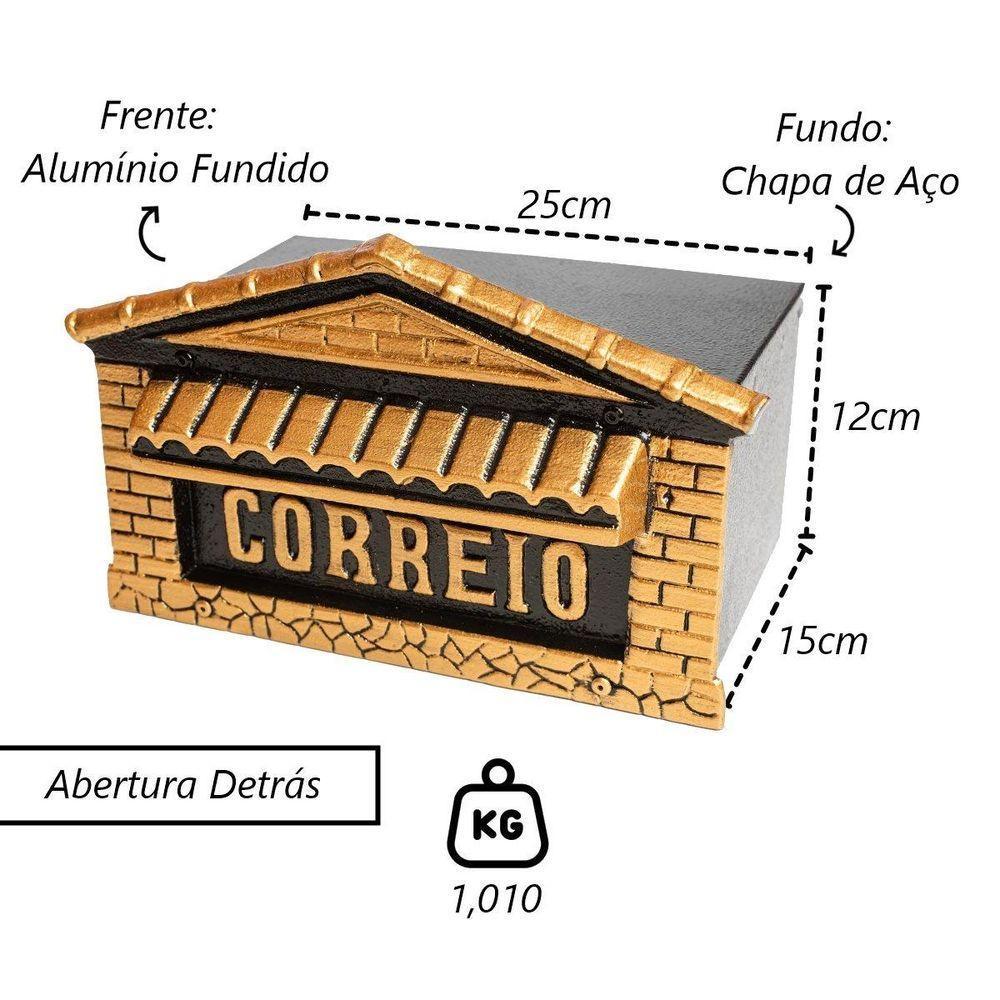 Caixa De Correio Para Cartas Colonial Detras 15x25x12cm - 2