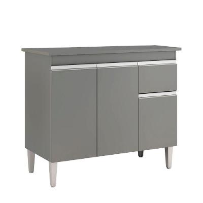 Balcão Gabinete Tatiane 100cm S/tampo -cinza